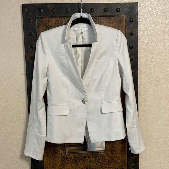 Veronica Beard Women’s Blazer Dickey Jacket White Off White Single button Size 2 - Picture 5 of 16